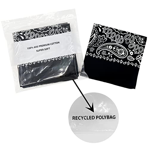 Image of Single Pack Bandanas 60s Premium Cotton Soft Thin Handfeel Large Handkerchief for Men and Women