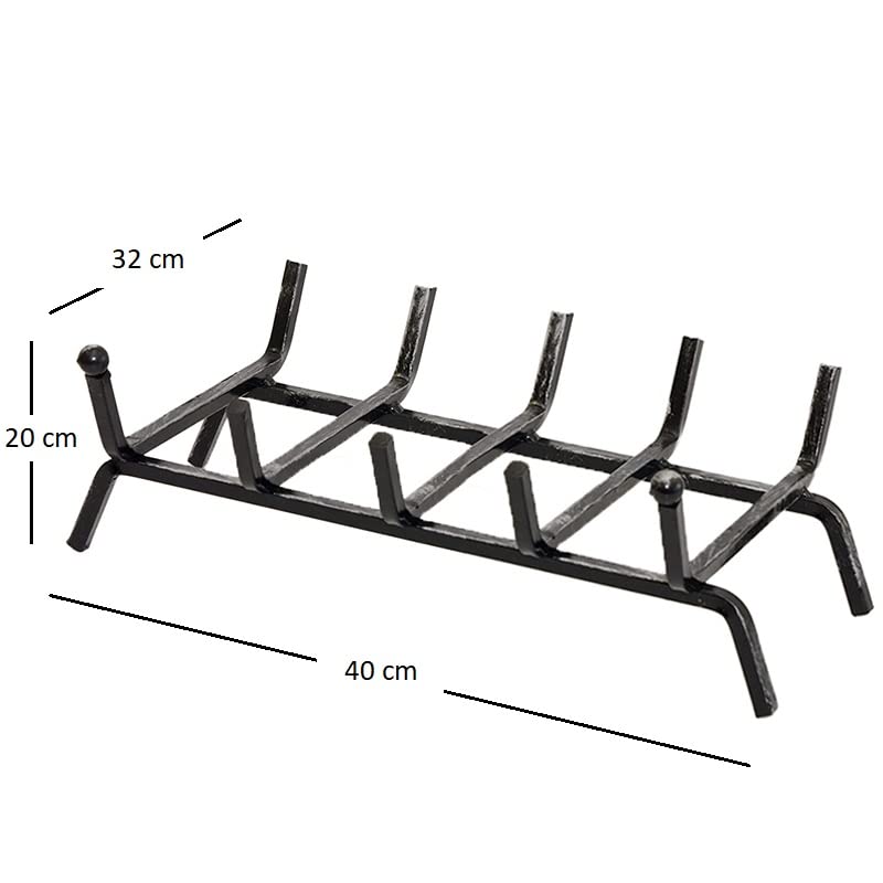 Brucialegna Camino | 5 Barre Regolabili | Nero Argento | Portatile | Per Piccoli Camini - Foto 9