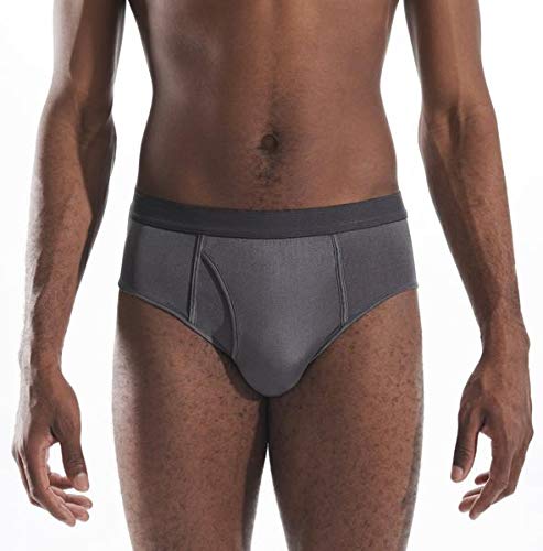 Everjune Mens Brief - 100% Silk - Steel Gray (X-Large)