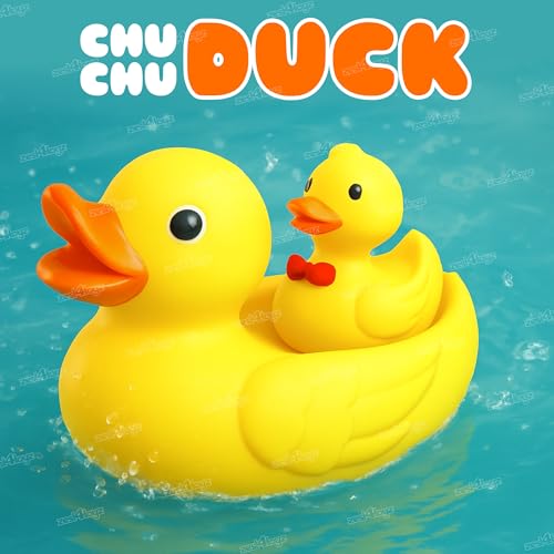 Image of Zest 4 Toyz Chu Chu Duck Bath Toy Set Duck Toy for Kids Floating Rubber Duck Family Safe & Fun Water Play Baby Toys for Kids Babies & Toddlers (Pack of 2) Yellow