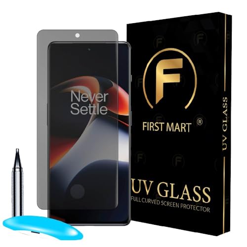 Image of FIRST MART UV Privacy Tempered Glass for OnePlus 11R & OnePlus 11 | Anti-Spy 9H Curved Screen Protector, Edge-to-Edge, Case-Friendly | 1 Pack