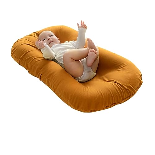 Sprouor ベビーベッド 新生児 枕付き ベッドインベッド 携帯型ベビーベッド 添い寝 ポータブル 出産祝い 通気性洗濯可能 0-24ヶ月 誕生プレゼント 56×95cm (ブラウン)
