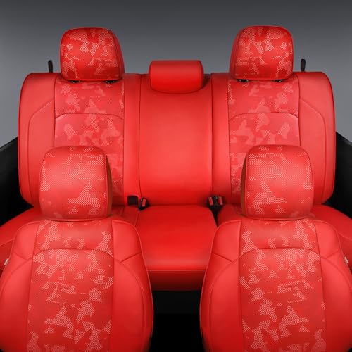 Image of Carlimeki Leather Seat Covers Custom Fit for Tacoma Gen 3rd (2016-2023) | For Double & Crew Cab only - Fits SR, SR5, Limited, TRD Pro, TRD Sport, TRD Off-Road, Trail Special Edition - Fully Covered