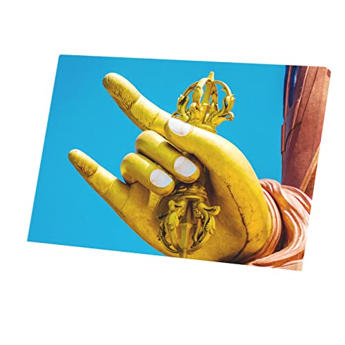 Tableau Bouddha d'Or Anti-Ondes Négatives Toile Karana Mudra