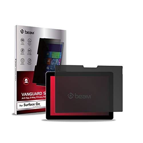 Beam Vanguard Shield Tempered Glass Screen Protector for Microsoft Surface Go [w/Installation Frame] [Case Friendly] (Replacement Guarantee) (Privacy)