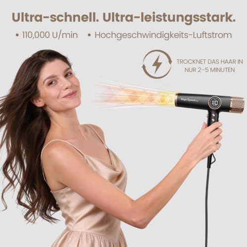 Faszin Professioneller Haartrockner, 110000 RPM, 330 g Superleicht, 1800W – Ansicht 2