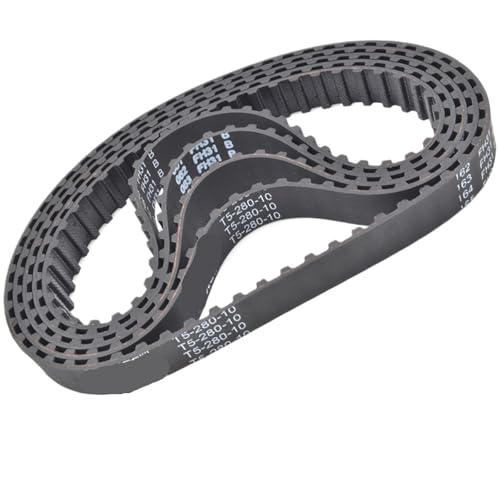 Courroie T5 280mm à pas synchrone robuste en caoutchouc renforcé pour guidage linéaire stable