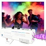 1500W Fog Cannon with 7-Color LED Lights, Handheld Smoke Machine with Shoulder Strap, Quick Heating & Strong Cooling for Halloween Party, Stage, DJ Events, White