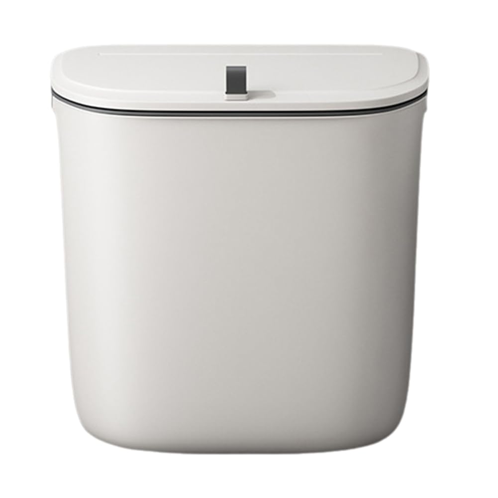 CTRLZS 1 Pc Bathroom Can Wall Mounted Hanging Trash with Lid Waterproof Narrow Seam Rubbish Toilet Waste Garbage Bin 7L