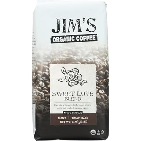 Jim's Organic Coffee Whole Bean Sweet Love Blend -- 11 oz - 2 pc Cover