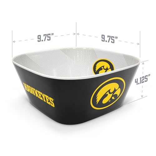 Image of YouTheFan NCAA Iowa Hawkeyes Officially-Licensed Large Party Bowl - 100% Melamine, Dishwasher Safe, BPA Free - Holds Large Bag of Chips - Sleek Design - Perfect for Game Day or Any Day