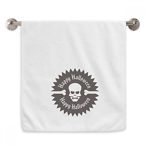 Serviette crâne Halloween blanche serviette moelleuse débarbouillette - 2