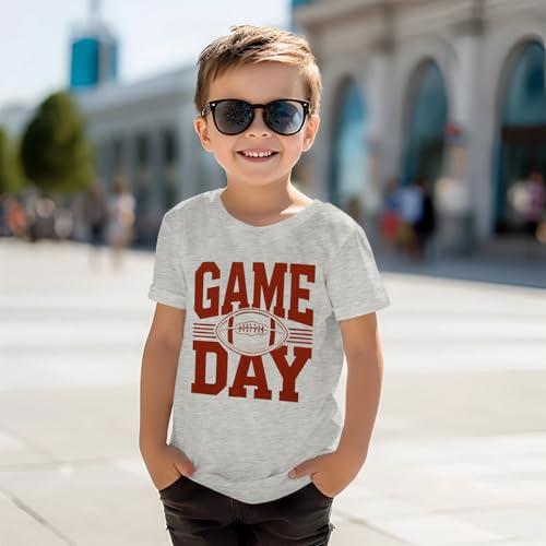 KEKEMI Kid Boys Football Ballgame Shirts Funny Game Day T-Shirt Football Fans Gift Outfit Kids Sports Tees Short Sleeve Tops4
