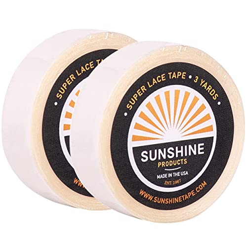 Image of Sunshine Tape | Super Lace Wig Adhesive Tape Roll | Double Sided, Medical Grade | Toupee and Wig Tape (1 /2 inch x 3 YDS, 2 Rolls - Discounted)
