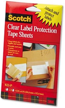 ScotchPad Label Protection Tape Sheets, 4 x 6, Clear, 25/Pad, 2 Pads/Pack