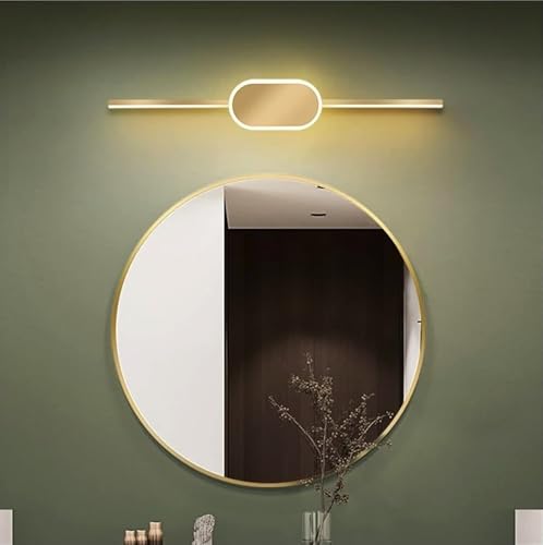 Image of Groeien Pack of 2 | 18 watt LED 3 Color Linear Gold Body Picture Photo Frame /Mirror Bathroom Wall Light (Warm+Natural+Coolwhite)(Linear Glow-Gold, 2)