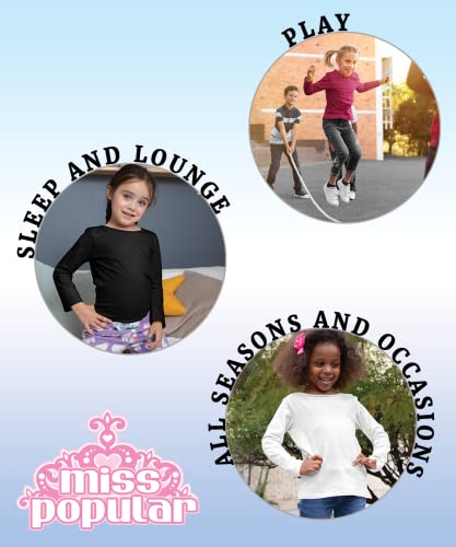 MISS POPULAR 4-Pack Girls Long Sleeve T-Shirt | Sizes 7-163