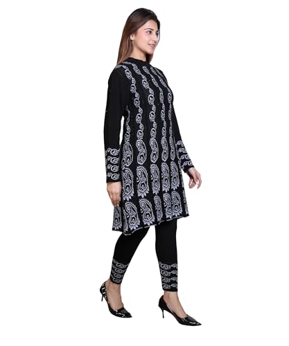 Image of Grand Line Women's Acrylic Woolen Winter Wear Warm Kurta with Palazzo Set