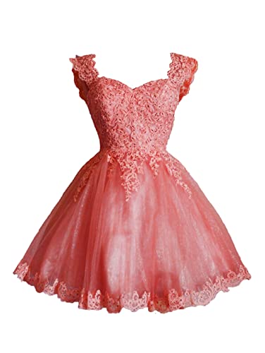 Image of Sweetheart Homecoming Dress Lace Appliques Prom Dress Beaded Lace Mini Dresses