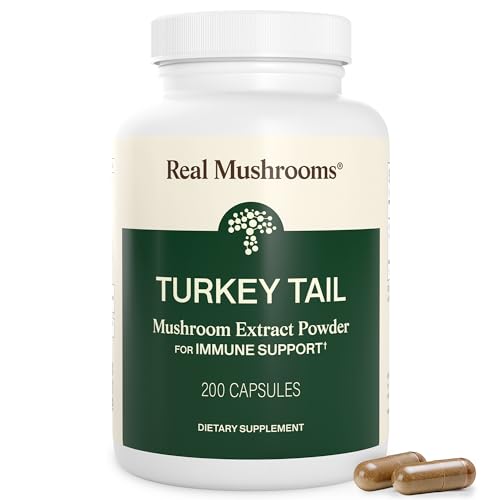 Real Mushrooms Turkey Tail Capsules &ndash; Organic Mushroom Extract for Daily Wellness, Gut Harmony...