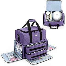 Maletin Manicura Ebay BAFASO Organizador Esmaltes de uñas de Doble Capa - Sostiene 80 Botellas (15 ml - 0.5 FL.oz) y Lámpara UV, con 2 Bolsas Extraíbles (Solo Bolsa), Púrpura
