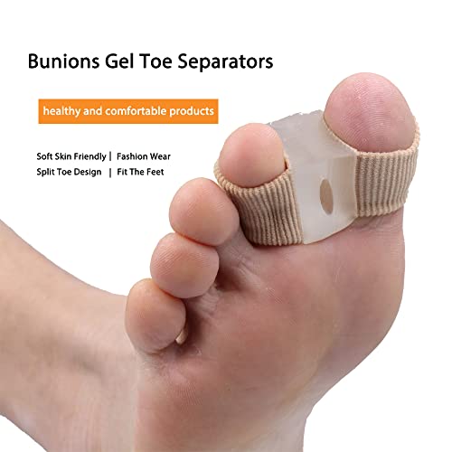 Image of WUTAIN Toe Straightener-Soft and Skin Friendly Hammertoe Corrector, Double Orifice Design Big Toe Separator, Relieve Foot Pain, Suitable for Overlapping, Hallux Valgus, Hammer Toe（1pair Brown）