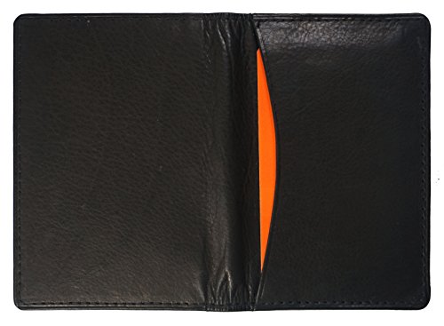 Genuine Leather Bi-fold Credit Card Holder Black (Black)3