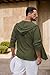 COOFANDY Men's UPF 50+ Sun Protection Hoodie Shirt Lightweight Quick Dry Fishing Hiking Beach Cover Up Army Green
