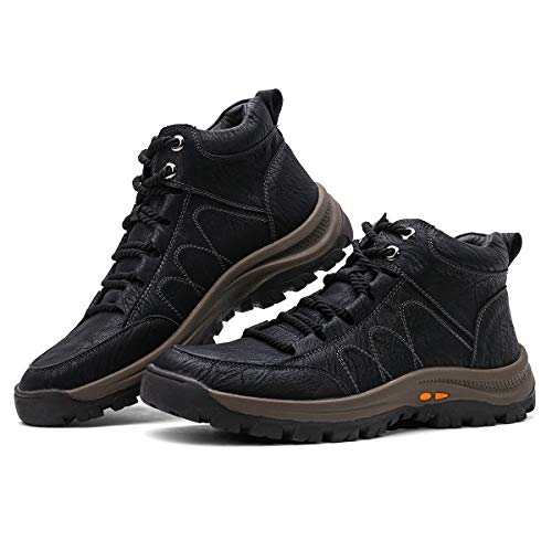 gracosy Botas de Nieve Hombre Invierno Botas Chukka Zapatilla de Trekking PU Cuero Chelsea Casual Lana Calentitas Espesar Zapatos...