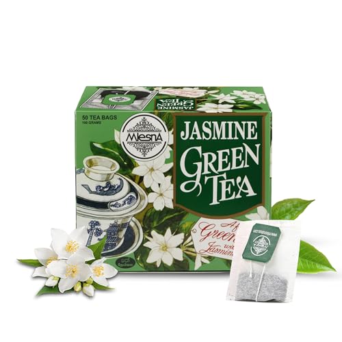 Image of Mlesna Jasmine Green Tea 100g | 50 Foil-Wrapped Tea Bags | Pure Ceylon Green Tea | Rich in Antioxidant | Imported from Sri Lanka