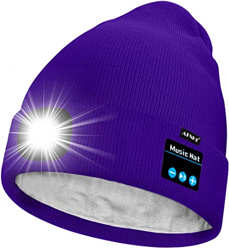 Bonnet de course avec lampe frontale LED et musique pour running nocturne