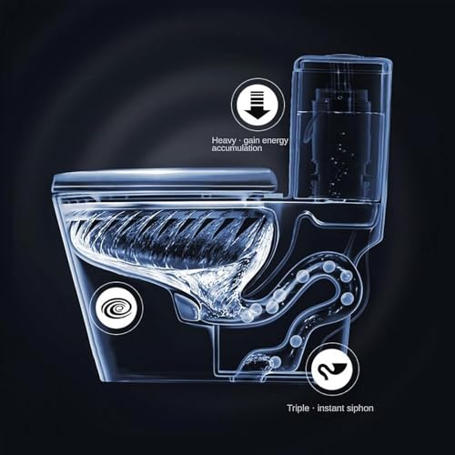 Smart Ceramics Bidet Toilet, Combo de inodoro y bidé con doble descarga, inodoro moderno de una pieza con altura estándar para hogar o hotel, C-720x390x630mm miniatura 3