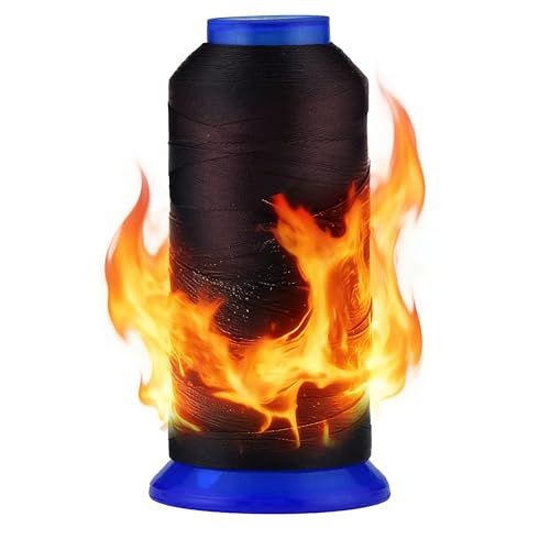 Hilo ignífugo aramida resistente a 300 grados, negro 200 yd miniatura 1