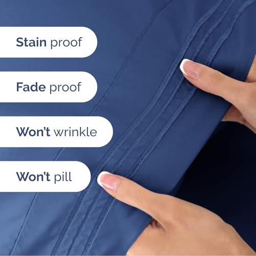 Image of Cal King Size 4 Piece Sheet Set - Ultra Soft & Cooling Sheets - Cobalt Blue