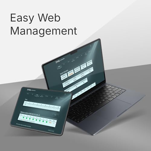 Image of Zyxel 8-Port Network Switch | Web Managed Gigabit Ethernet Splitter | 8X GbE + 2X SFP Ports | QoS, Link Aggregation, VLAN, IGMP Snooping | Fanless | Desktop | GS1200-10v3