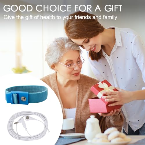 Image of Grounding Wrist Strap, Grounding Wristband Wrist Straps Grounding Wires Grounding Bracelet with 15 Feet Grounding Cord Fits Most Earthing Grounding Products for Sleep Energy Healthy (2)