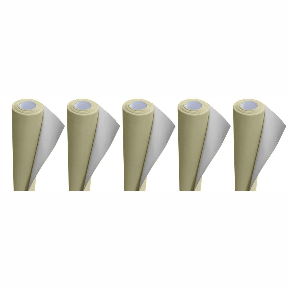 3 Ace Crafts (Pack of 5) Poster Paper Roll (Soft Cream) Approx 76cm x 10m for Gift Wrapping, Craft, Packing, Parcel, Party Decoration, Table Runner, School Notice Boards, Display and Card Making