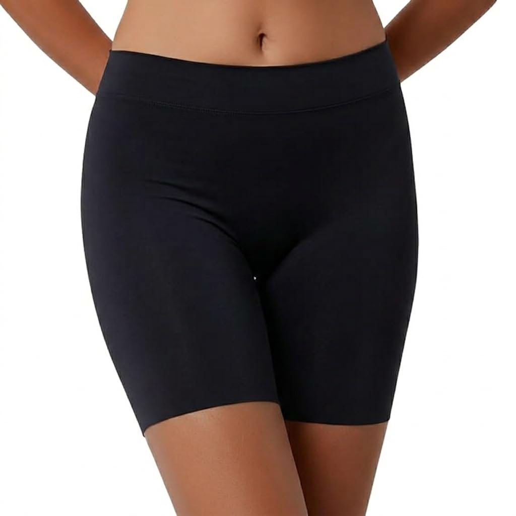 eleg & stilance Women's High Waisted Cooling Slip Shorts - Anti Chafing Under Dress Shorts for Women, Scalloped Edge Safety Shorts-picture-14