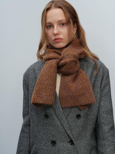 2PCS Women Winter Beanie Hat Scarf Set Knitted Hat Warm Scarf Thickening Knit Scarf Cozy Cold Weather Matching Suit4