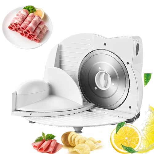 Electric Meat Slicer, Meat Slicer Machine For Home,With Stainless Steel Serrated Blade,3 Speed Thickness Adjustable, Easy To Clean, Folding Storage, Meat Roll Cutter Suitable For Meat, Cheese, Bread
