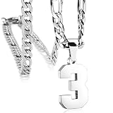 MIMITLTY Personalized Jersey Number Necklaces for Mens,Athletes Stainless Steel Sport Number Pendant Chain for Mens Baseball/Basketball/Football Team Inspiration Jewelry with Gifts