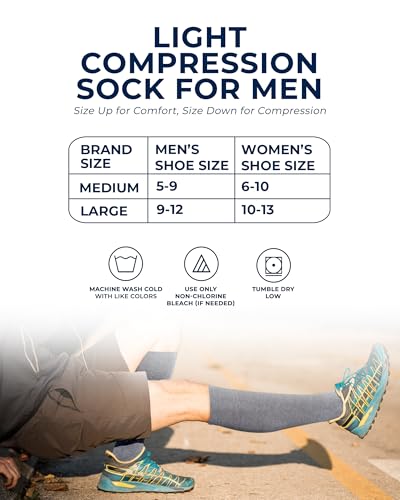 Image of Pembrook Cotton Light Compression Socks for Women & Men - 3 Pairs | 8-15 mmHg Comfort Compression Socks for Men & Women