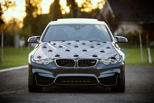 Image of Waterproof Spike Bonnet Car Cover for Skoda Slavia Dogs & Monkeys Complete Protection from Street Dogs & Monkeys Compatible with All Hatchback,Sedan and SUV Cars Universal Size, Grey