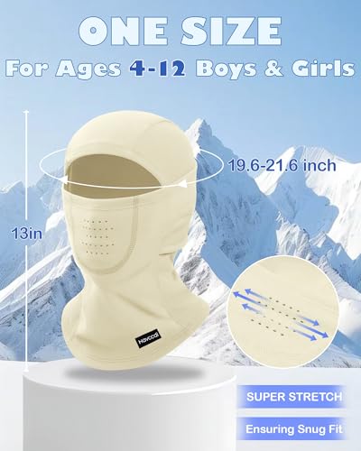 Image of Breathable Kids Balaclava Ski Mask, Winter Warm Face Mask for Boys Girls Fleece Neck Warmer for Cold Weather