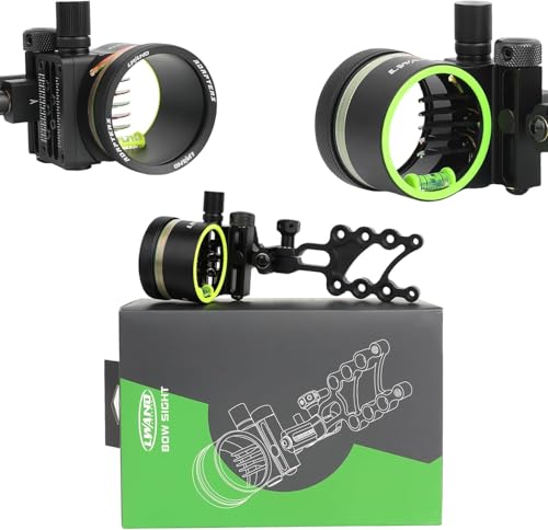 Precise Compound Bow Sight - 5-Pin Bow Sights for Compound Bows 0.019 Pins CNC Aluminum Anti-Glare Design for Right Hand Hunters Outdoor Hunting with 4X Lens (Short Frame)