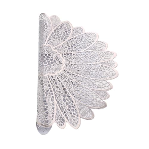 Set de table tournesol ajouré PVC 38cm imperméable argent lavable - 3