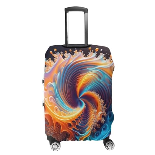 Colorful Spinning Luggage Cover, Elastic Luggage Protector Fits 19-32in Suitcases, Washable & Anti-Scratch Suitcase Cover for Men Women M4
