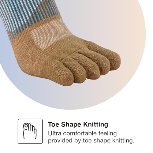 CHEGO Men's TALARIA Toe Socks, Moisture-Wicking, Arch Support, for Running, Marathon & Cycling, 3 Pairs Set (US9~12)2