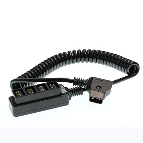 Eonvic Maschio D-Tap B A 4 Porte Femmina D-Tap P-Tap Hub Adattatore Splitter Cavo A Spirale Per Alimentazione Fotografica