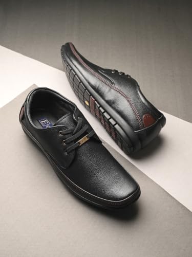 Image of egoss Premium Derby Shoes for Men | Genuine Leather | Stretch Fit | Elegant Formal Footwear | Office GS-347